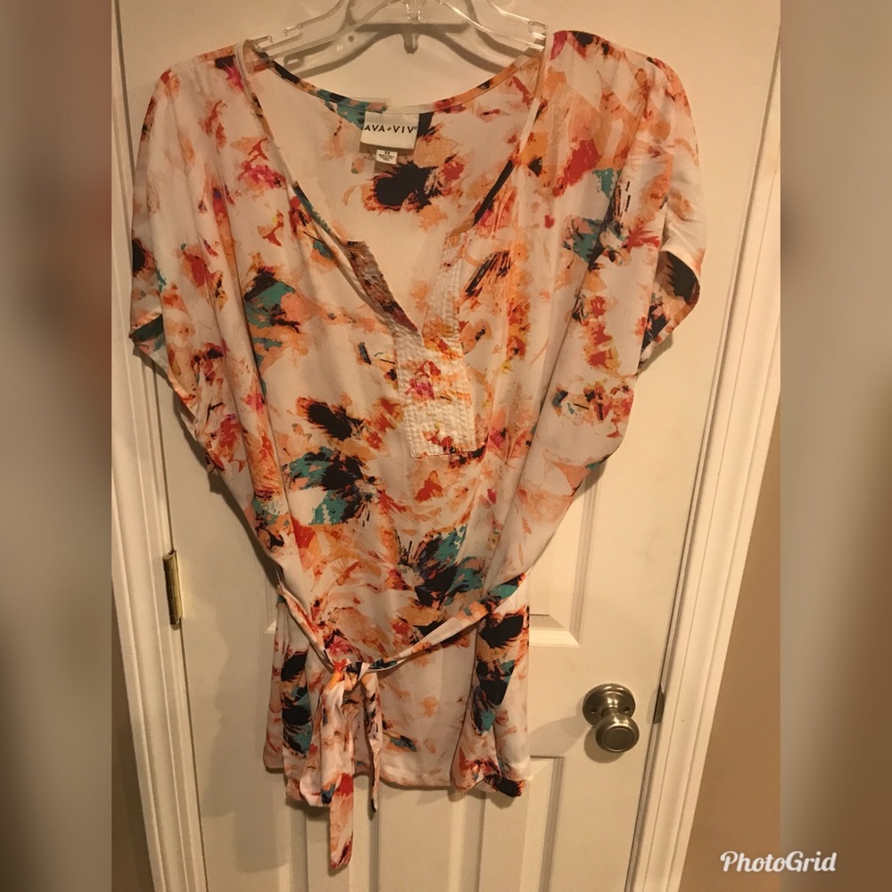 Plus Size Ava Viv 3x Chiffon Blouse